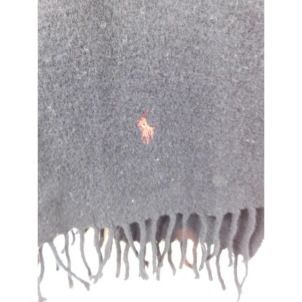 Vintage Ralph Lauren Polo Lambs-wool Blend Black Scarf
